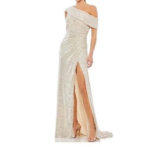 Mac Duggal 26550 - Sequined Drop Shoulder Dress